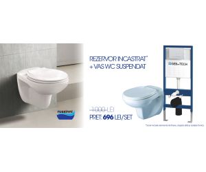 Seturi obiecte sanitare Set rezervor incastrat Gebretech + vas wc suspendat